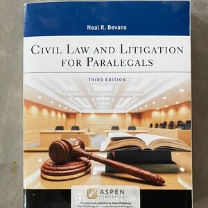 Aspen Publishing Civil Law and Litigation for Paralegals - Blue Cover